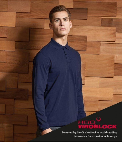 PR997 Premier HeiQ Viroblock Unisex Long Sleeve Polo Shirt