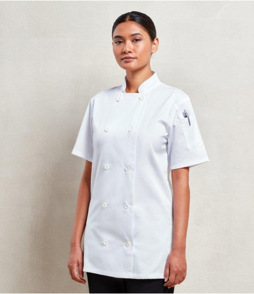 PR670 Premier Ladies Short Sleeve Chef's Jacket