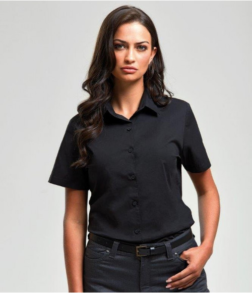 PR346 Premier Ladies Short Sleeve Stretch Fit Poplin Shirt