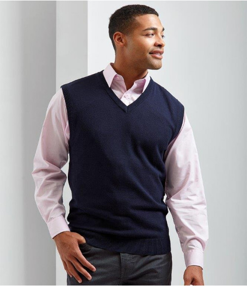 PR699 Premier Sleeveless Cotton Acrylic V Neck Sweater