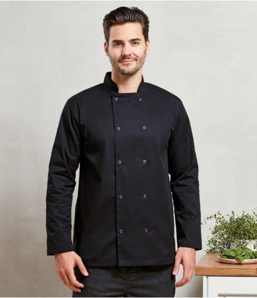 PR665 Premier Unisex Long Sleeve Stud Front Chef's Jacket