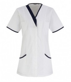 PR605 Premier Ladies Daisy Healthcare Tunic-White/Navy