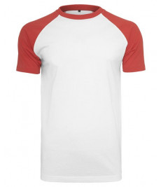 BY007 Raglan contrast tee White-Red